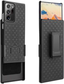 img 3 attached to 📱 Samsung Note 20 Ultra Case: Fingic Holster Combo Shell - Slim, Rugged, Kickstand, Belt Clip - Shockproof Cover (6.9 inch, Black)