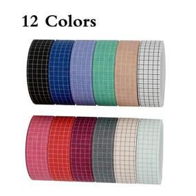 img 3 attached to Набор скотча Washi от YuBoBo Grid, 12 рулонов по 9.8 фута 🎨 Декоративный скотч для DIY-декора, планеров, скрапбукинга, клеящие материалы для школы/вечеринки