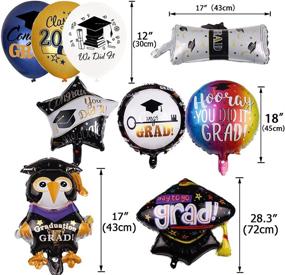 img 3 attached to Graduation Party Supplies - 42PCS Class of 2021 Foil Balloons, Congrats Graduation Cap & Trophy Decorations for College & High School Party