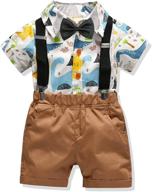 gentleman outfit toddler suspender white b boys' clothing set: a timeless choice for little gentlemen logo