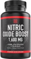 💪 nitric oxide booster supplement - double dragon organics, 1600mg extra strength l-arginine, citrulline malate, and alpha-ketoglutarate for enhanced muscle growth, vascularity, and energy (60 count, 1 bottle) logo