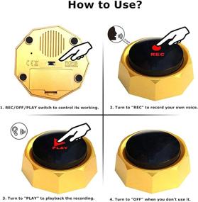 img 2 attached to 🐶 RIBOSY Recordable Button: Interactive Dog Training Buzzer with 30 Second Recording & Playback – Battery Included