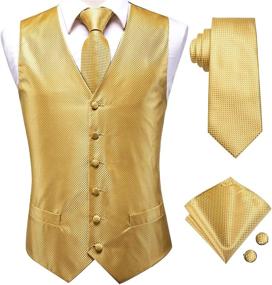 img 4 attached to 👔 Classy Paisley Waistcoat with Hi Tie Necktie and Cufflinks