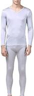 👔 ultimate comfort and style: men's silk thermal underwear sets with v-neck silk long john logo