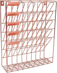 img 4 attached to EASEPRES Rose Gold 6-Tier Metal Wall Mount Hanging File Holder: Organize Documents, Letters, and Magazines with Style