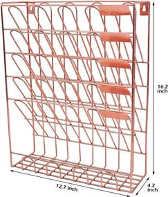 img 2 attached to EASEPRES Rose Gold 6-Tier Metal Wall Mount Hanging File Holder: Organize Documents, Letters, and Magazines with Style