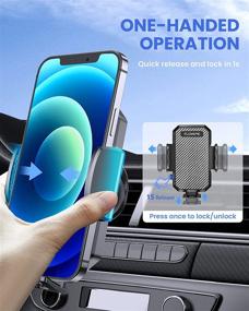 img 3 attached to 📱 Sturdy Universal Car Phone Holder Mount - FLOVEME Air Vent Cell Phone Mount Cradle [Secure Fit] for 12 11 Pro Max/XR/XS/X (Carbon Black)
