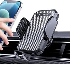 img 4 attached to 📱 Sturdy Universal Car Phone Holder Mount - FLOVEME Air Vent Cell Phone Mount Cradle [Secure Fit] for 12 11 Pro Max/XR/XS/X (Carbon Black)