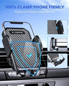 img 2 attached to 📱 Sturdy Universal Car Phone Holder Mount - FLOVEME Air Vent Cell Phone Mount Cradle [Secure Fit] for 12 11 Pro Max/XR/XS/X (Carbon Black)