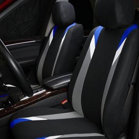 img 3 attached to 🚗 FH Group FB033102 Premium Modernistic Seat Covers - Blue/Black - Fits Most Car, Truck, SUV, or Van + Bonus Gift
