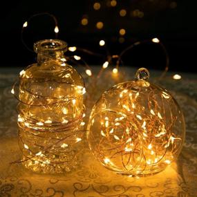 img 1 attached to 🌟 Minetom Fairy Lights Plug in - 40Ft 120 LED Waterproof Copper Wire Firefly Lights with UL Adaptor - Starry String Lights for Wedding, Christmas, Patio Garden - Warm White