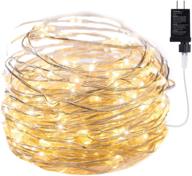 🌟 minetom fairy lights plug in - 40ft 120 led waterproof copper wire firefly lights with ul adaptor - starry string lights for wedding, christmas, patio garden - warm white логотип