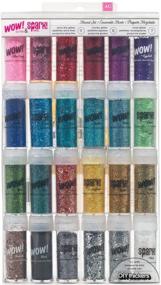 img 1 attached to American Crafts Wow! & Spark! Glitter Pack - 24-Pack with 11 Bottles of Extra Fine Glitter, 6 Bottles of Chunky Glitter, and 7 Bottles of Tinsel Glitter in Various Colors