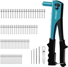 img 4 attached to 🛠️ Rivet Gun Kit with 80PCs Metal Rivets, 4 Drill Bits - Heavy Duty Hand Riveter Tool for Metal, Automotive - Blind Rivets 3/32", 1/8", 5/32", 3/16