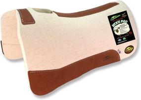 img 3 attached to Premium Southwestern Equine Lone Star 100% Pressed Wool Saddle Pad in Cream or Grey: Superior Comfort and Durability