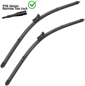 img 4 attached to 🚗 OEM Windshield Wipers for VW Jetta 2011-2019, Passat 2012-2018, CC 2013-2017 – Factory Replacement Blades | 24"/19" (Set of 2) | Top Lock 16mm