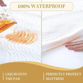 img 1 attached to Queen Size Waterproof Mattress Pad - Breathable 3D Air Fiber Fabric Protector - Easy to Clean and Soft - Fits Up to 21 Inches Deep Pocket Skirt