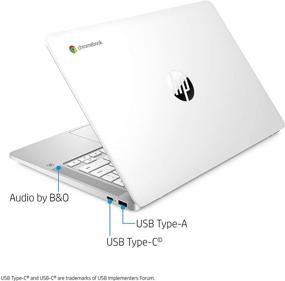 img 2 attached to 🔍 Обновленный ноутбук HP Chromebook 14 дюймов с HD-дисплеем (14a-na0020nr) - Intel Celeron N4000, 4 ГБ ОЗУ, 32 ГБ eMMC, Chrome - керамический белый.