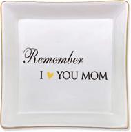 🎁 gifts for mom from daughter or son - perfect for mother's day, christmas, thanksgiving, valentine's, and b'day - 'remember i love you mom' decorative ceramic trinket dish - ideal ring jewelry tray логотип