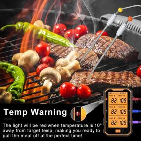 img 2 attached to 🔥 Wireless Bluetooth Meat Thermometer with 300FT Range for Grilling - Smart APP Controlled BBQ Thermometer - 6 Probes with Teflon Cable - Rechargeable Cooking Thermometer for Grill, Kitchen, Oven