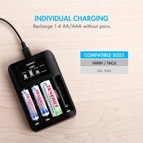 img 1 attached to 🔋 Tenergy TN474U Portable 4-Bay NiMH/NiCD Battery Charger with LCD Display, USB Input for enhanced AA/AAA NiMH and NiCD Battery Charging