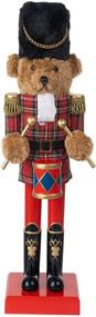 img 4 attached to 🎄 FUNPENY 14" Christmas Decorative Nutcracker Figures - Wooden Handmade Drummer Bear: Festive Collectible Nutcracker Ornament & Gift for Indoor Winter Table/Desktop/Fireplace Decorations