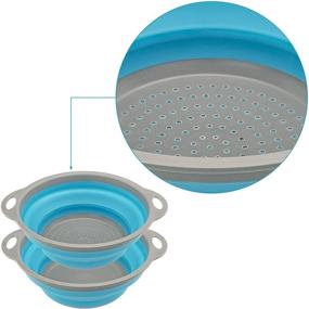 img 2 attached to 🥣 Southern Homewares Collapsible Drainer and Bowl Set - Kitchen Strainer Pack for Preparation and Cooking