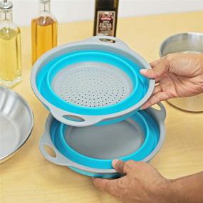 img 1 attached to 🥣 Southern Homewares Collapsible Drainer and Bowl Set - Kitchen Strainer Pack for Preparation and Cooking