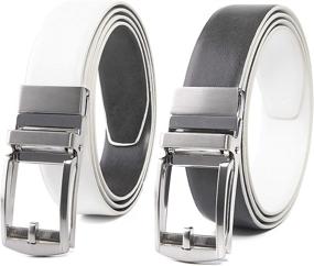 img 4 attached to 👔 Reversible Buckle Casual Men's Belt Accessories Handcrafted with Genuine Leather