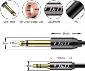 img 2 attached to Кабель J&D 6,35 мм (1/4 дюйма) TS к 3,5 мм (1/8 дюйма) TRS - адаптер стерео с золотым покрытием, длина 10 футов.