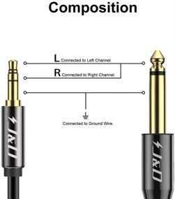 img 3 attached to Кабель J&D 6,35 мм (1/4 дюйма) TS к 3,5 мм (1/8 дюйма) TRS - адаптер стерео с золотым покрытием, длина 10 футов.