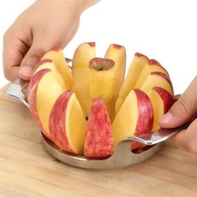 img 3 attached to Hedume Apple Slicer: 12-Blade Corer, Stainless Steel Fruit Slicer for Apples, Pears, Oranges, and More