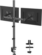 🖥️ huanuo dual monitor desk mount: extra tall 32-inch pole stand, fully adjustable, holds 2 screens up to 27" with vesa 100x100mm logo
