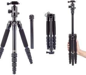 img 4 attached to AM 005K Lightweight Aluminum Travel Tripod