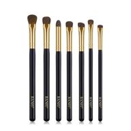 🖌️ banfi 7-piece pure pony hair eyeshadow brushes set, pencil smudge blending brush travel cosmetic tool kit for eyes makeup (black) logo