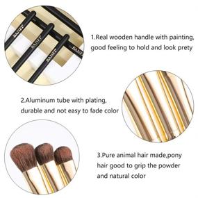 img 3 attached to 🖌️ BANFI 7-Piece Pure Pony Hair Eyeshadow Brushes Set, Pencil Smudge Blending Brush Travel Cosmetic Tool Kit for Eyes Makeup (Black)