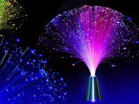 img 2 attached to 🌟 2-Pack LED Fiber Optic Fountain Night Light with Color Changing Effects - Calming Lamp for Christmas