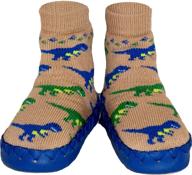 🦖 cozy and fun: konfetti t-rex dinosaur slipper sock swedish moccasin for maximum comfort logo