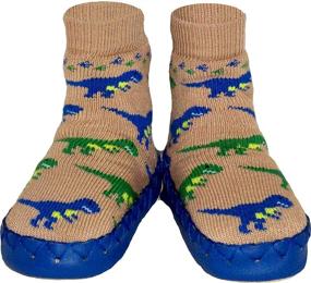 img 4 attached to 🦖 Cozy and Fun: Konfetti T-Rex Dinosaur Slipper Sock Swedish Moccasin for Maximum Comfort