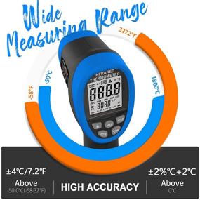 img 1 attached to ANNMETER AN-1800 Digital Infrared Thermometer - Handheld High Temperature Pyrometer Gun for Non-Contact Measuring (-58~3,272℉), 50:1 IR Laser Gauge for HVAC, Kiln, Cooking - NOT for Human Temperature