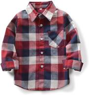 👕 ochenta little boys' button flannel shirt - stylish and comfortable clothing for kids logo