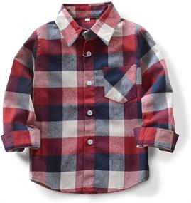 img 4 attached to 👕 OCHENTA Little Boys' Button Flannel Shirt - Stylish and Comfortable Clothing for Kids