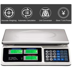 img 2 attached to 🥩 Goplus 66 LB Deli Scale Price Computing Commercial Food Produce Electronic Counting Weight (Silver): Accurate and Efficient Pricing Solution