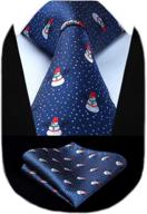 ❄️ hisdern winter-themed snowflake necktie set - men's accessories for ties, cummerbunds & pocket squares logo