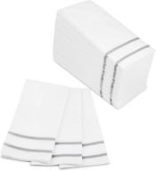 🎉 fete decorative hand towels disposable: elegant silver design, 100 linen-feel guest towels for formal dinners, anniversaries, and weddings - perfect for tables, guestrooms, and restrooms - 8.5x4-inches folded logo