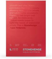 legion stonehenge watercolor aqua block, 140 hot press 14x20 inches, 15 sheets, white logo