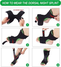 img 2 attached to 👣 Fast Foot & Heel Pain Relief: Plantar Fasciitis Night Splint Kit - Adjustable Foot Dorsal Night Splint, Arch Supports, Stretching Strap, Massage Ball & Instruction Manual - 5pcs