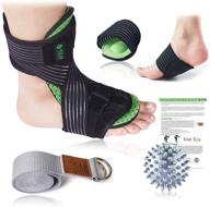 👣 fast foot & heel pain relief: plantar fasciitis night splint kit - adjustable foot dorsal night splint, arch supports, stretching strap, massage ball & instruction manual - 5pcs логотип