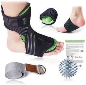 img 4 attached to 👣 Fast Foot & Heel Pain Relief: Plantar Fasciitis Night Splint Kit - Adjustable Foot Dorsal Night Splint, Arch Supports, Stretching Strap, Massage Ball & Instruction Manual - 5pcs