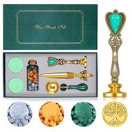 🎁 caliyo vintage wax seal stamp kit with lucky tree design, anti-scalding melting spoon, and sealing wax beads - complete gift box set logo